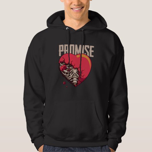 Gebrochenes Versprechen Gebrochenes Herz Brustkorb Hoodie (Vorderseite)
