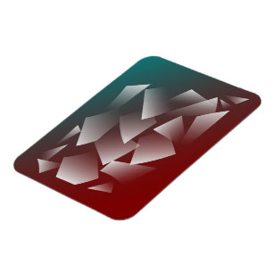 gebrochenes Weiß auf aquamarinem Bordeaux Magnet