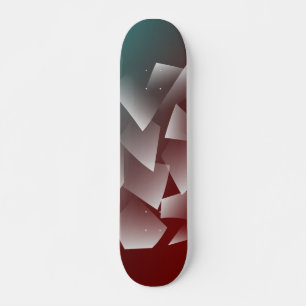 gebrochenes Weiß auf aquamarinem Bordeaux Skateboard