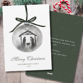 Gebrüchliche Weihnachtskrippe Feiertagskarte