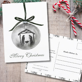 Gebrüchliche Weihnachtskrippe Feiertagspostkarte