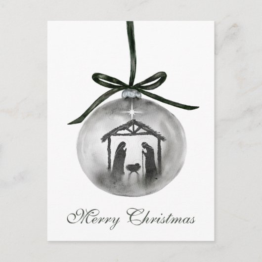 Gebrüchliche Weihnachtskrippe Feiertagspostkarte (Vorderseite)