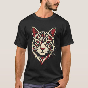 Gebrüll des Stammes-Tigers: Geometrisches Katzen-G T-Shirt