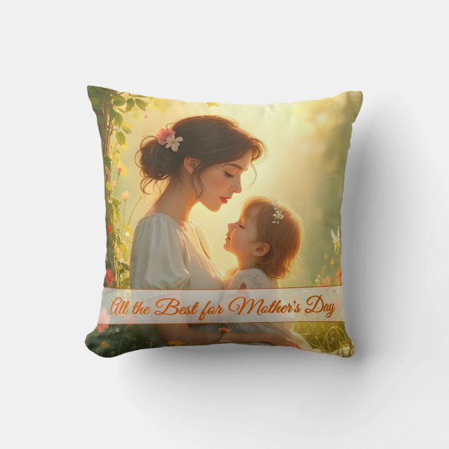 Gebt die mütterliche Liebe in blühendem Licht Kissen (Vorderseite)