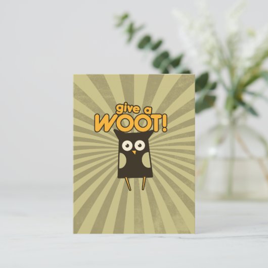 Gebt eine Wollhahn Postkarte (Stehend Vorderseite)