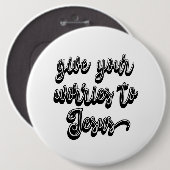 Gebt Jesus eure Sorgen Button (Vorne & Hinten)