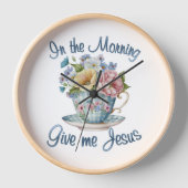 Gebt mir am Morgen Jesus Uhr, die runde Wand Uhr (Vorderseite)