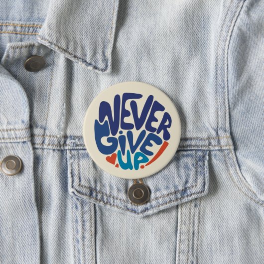 Gebt nie auf - Blumenzettel und Roter Geburtstag Button (Beispiel)
