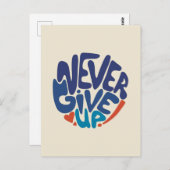 Gebt nie auf - Blumenzettel und Roter Geburtstag Postkarte (Vorne/Hinten)