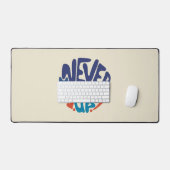 Gebt nie auf - Blumenzettel und Roter Geburtstag Schreibtischunterlage (Tastatur & Maus)