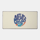 Gebt nie auf - Blumenzettel und Roter Geburtstag Schreibtischunterlage (Vorderseite)