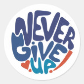 Gebt nie auf - Gebärdenkurse in Blau und Rot Runder Aufkleber (Vorderseite)