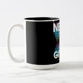 Gebt nie Bleibe stark auf Zweifarbige Tasse (Links)