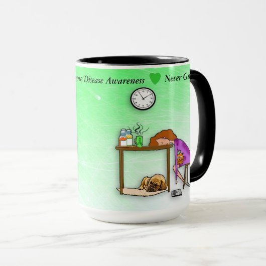 Gebt nie die Lyme-Krankheit Krieger-Kaffee-Tasse a Tasse (VorderseiteRechts)