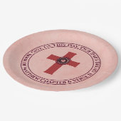 Gebt uns die Bibel Verse Cross Terra Cotta Pappteller (Schrägansicht)