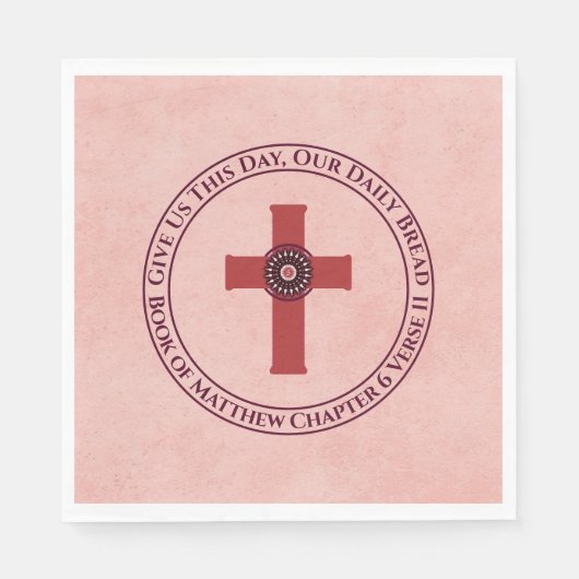 Gebt uns die Bibel Verse Cross Terra Cotta Serviette (Vorderseite)