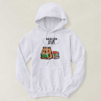 Gebucht und beschäftigt: Kawaii-Kapybara beim Lese Hoodie