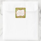 Gebucht von IHNEN Urlaubstafeln Quadratischer Aufkleber (Tasche)