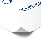 Gebuchtes Hochzeitsszeichen in Blaukalligrafie der Poster (Ecke)