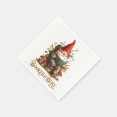 Gebuchteter und beschäftigter lesender Gnom Serviette (Ecke)