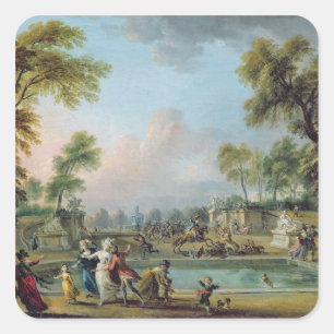 Gebühr von Prinzen von Lambesc in Tuileries Quadratischer Aufkleber