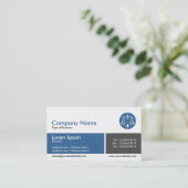 Gebundene Band Blau und Dunkelgrau Visitenkarte (Stehend Vorderseite)