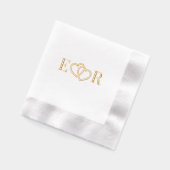 Gebundene Herzen Hochzeitcoupel 2 Initialmonogramm Servietten Mit Folie (Links)