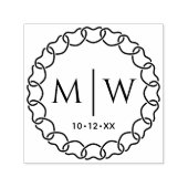 Gebundene Herzen Rahmen Zwei erste Hochzeitmonogra Permastempel (Design)