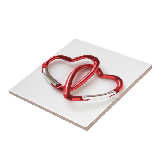 Gebundene Herzkarabiner Fliese (Seite)