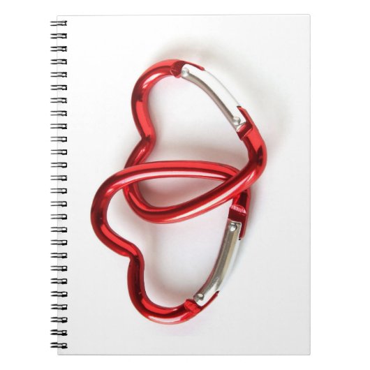 Gebundene Herzkarabiner Notizblock (Vorderseite)