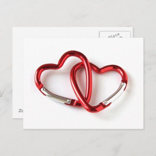 Gebundene Herzkarabiner Postkarte (Vorne/Hinten)