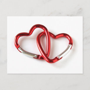 Gebundene Herzkarabiner Postkarte