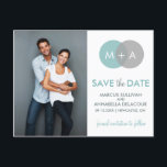 Gebundene Kreise Moderne Save the Date Postkarte<br><div class="desc">Gebundene Kreise Moderne Save the Date Postcard Blau und Graue eingefangene Kreise Save the Date Postkarten. Die Zimmer sind sauber,  sauber und modern eingerichtet.</div>