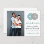 Gebundene Kreise Moderne Save the Date Postkarte (Vorne/Hinten)