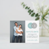 Gebundene Kreise Moderne Save the Date Postkarte (Stehend Vorderseite)