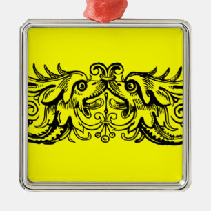 Gebundene Monster Premium Square Ornament Aus Metall