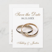 Gebundene Ringe Save the Date Postkarte (Vorne/Hinten)