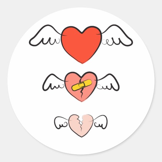 Gebundenes Herz Runder Aufkleber (Vorderseite)