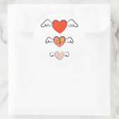 Gebundenes Herz Runder Aufkleber (Tasche)