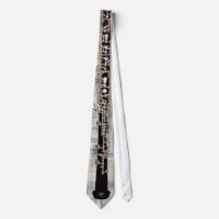 Gebundenes Oboe auf verblaßtem blauem Denim-Blick