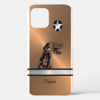 Gebürstet Kupfer/Silber Dalmatiner-Hund iPhone-Hül