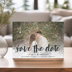 Gebürstete Auflage mit floraler Rückseite Foto Save The Date