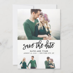Gebürstete Charm EDITIERBARE FARBE Save The Date K Dankeskarte