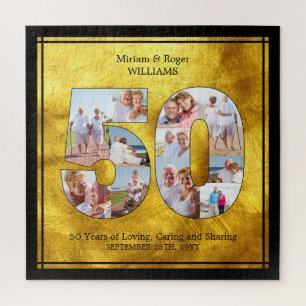 Gebürstete Goldene Hochzeit 50 Foto Collage Puzzle