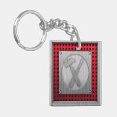 Gebürstete Metall-Blick Tischler-Werkzeuge Schlüsselanhänger (Vorderseite links)