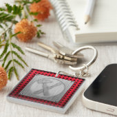 Gebürstete Metall-Blick Tischler-Werkzeuge Schlüsselanhänger (Vorderseite rechts)