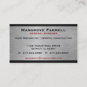 Gebürstete Metall- und Metallgitter-Visitenkarten Visitenkarte (Rückseite)