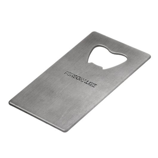 Gebürstete Metallbeschaffenheit Geldkarten Flaschenöffner (Vorderseite Schrägansicht)