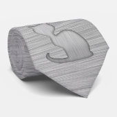 Gebürstete Metallblick Katze Krawatte (Gerollt)