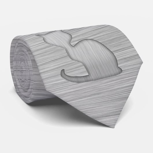 Gebürstete Metallblick Katze Krawatte (Gerollt)